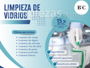 ¡PROMOCION 15% DE DESCUENTO PARA LIMPIEZA DE VIDRIOS!