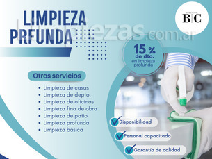 ¡PROMOCION 15% DE DESCUENTO PARA LIMPIEZA PROFUNDA!